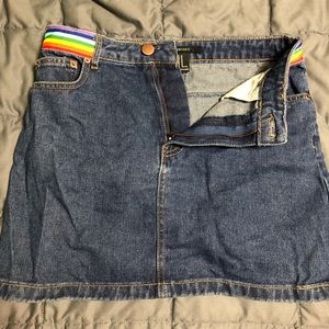 F21 Rainbow Mini Skirt